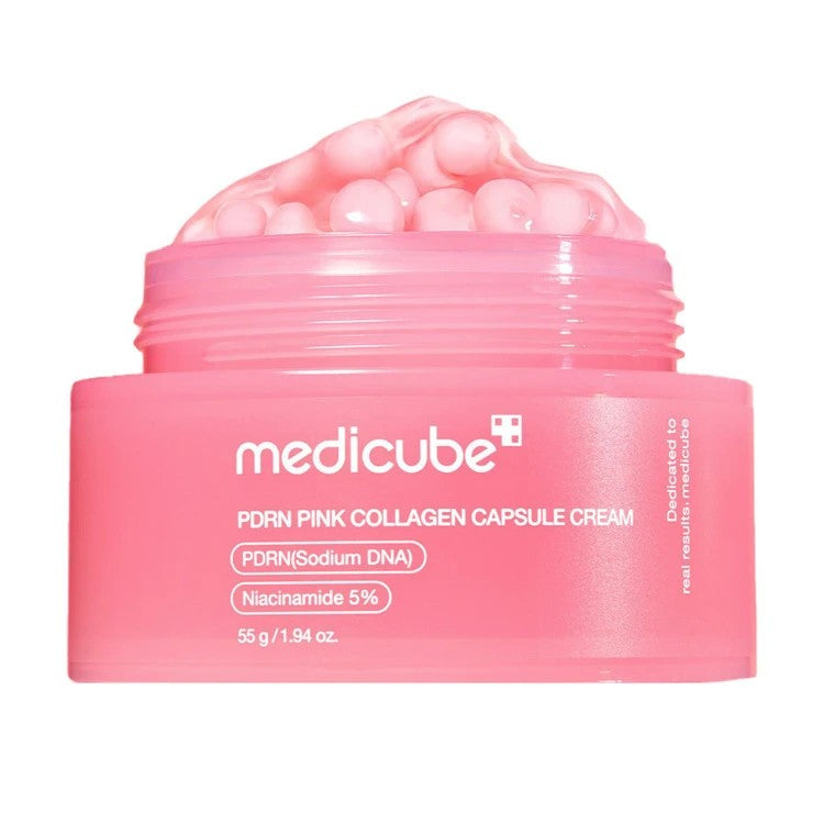 Medicube PDRN Pink Collagen Capsule Cream, koreanische Anti-Aging-Creme mit PDRN und Kollagen für strahlende Haut