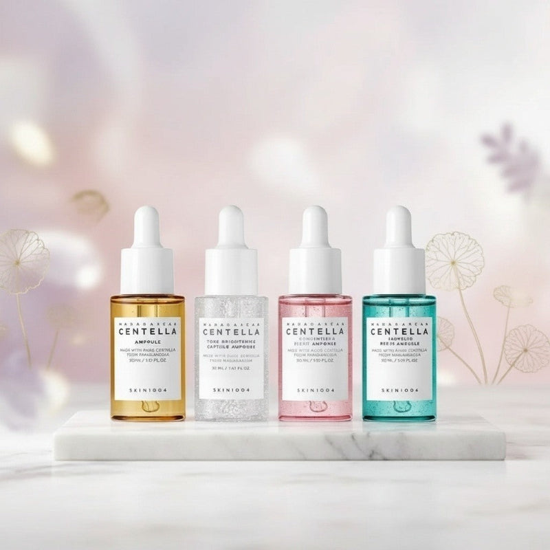 SKIN1004 Madagascar Centella Ampoule Kit, koreanisches 4er-Seren-Set mit Centella Asiatica für empfindliche und unreine Haut