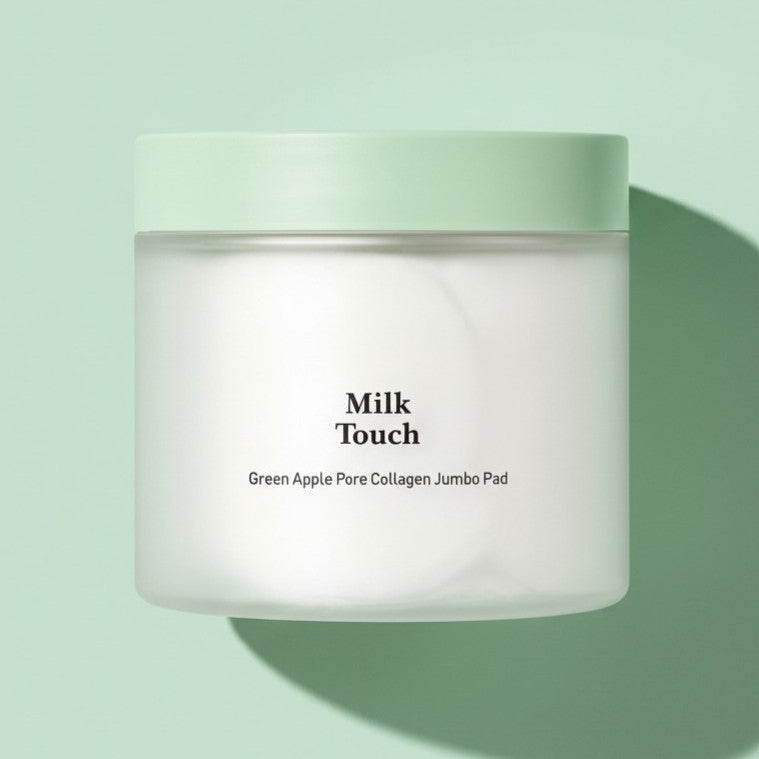 Milk Touch Green Apple Pore Collagen Jumbo Pad – exfolierende Toner-Pads mit grünem Apfel und Kollagen