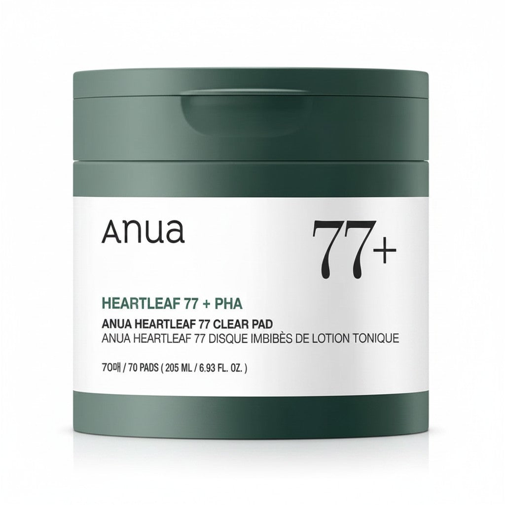 Anua Heartleaf 77 Clear Pad, koreanische Toner-Pads mit Heartleaf-Extrakt und PHA für empfindliche und unreine Haut