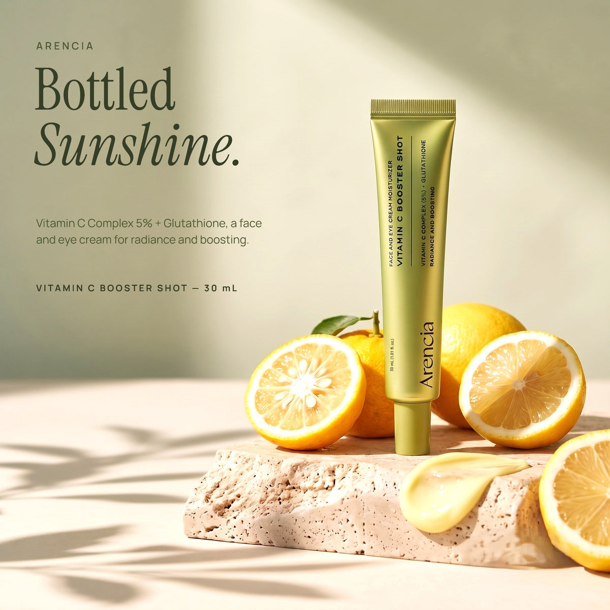 Arencia Vitamin C Booster Shot, koreanisches Vitamin-C-Booster-Serum für Gesicht und Augenpartie mit Niacinamid