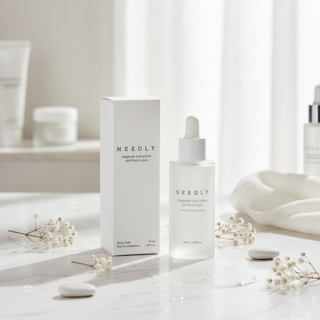 NEEDLY Ampoule Real Active Panthenol Plus, koreanisches Panthenol-Serum mit 5 % Panthenol und Niacinamid für empfindliche Haut