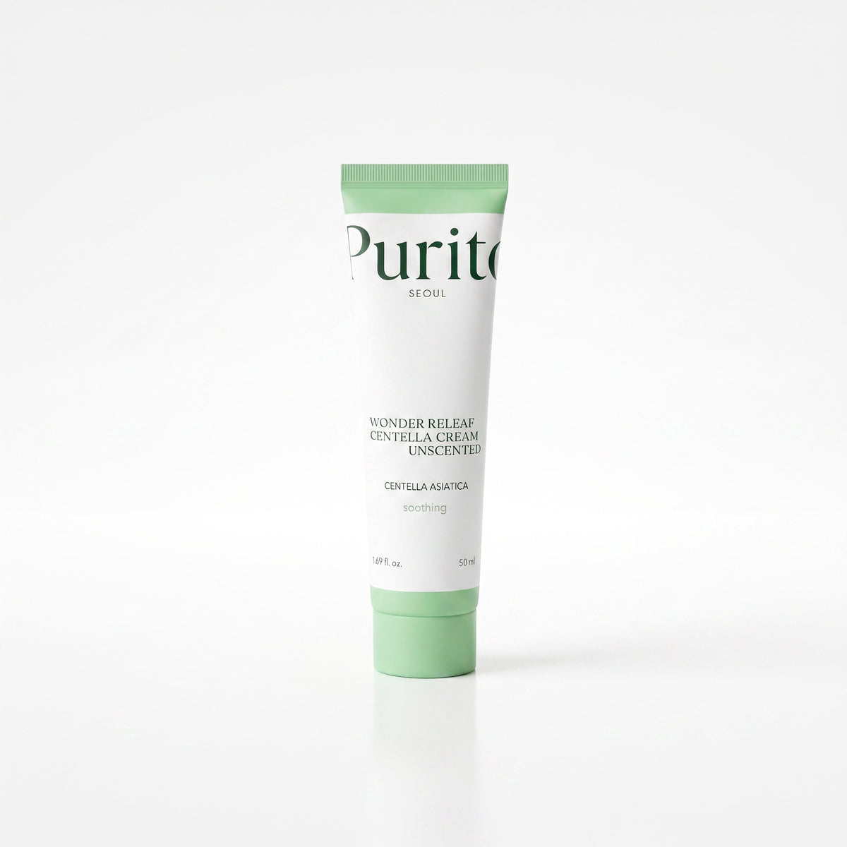 Purito Wonder Releaf Centella Cream Unscented, parfümfreie koreanische Feuchtigkeitscreme mit Centella für empfindliche Haut