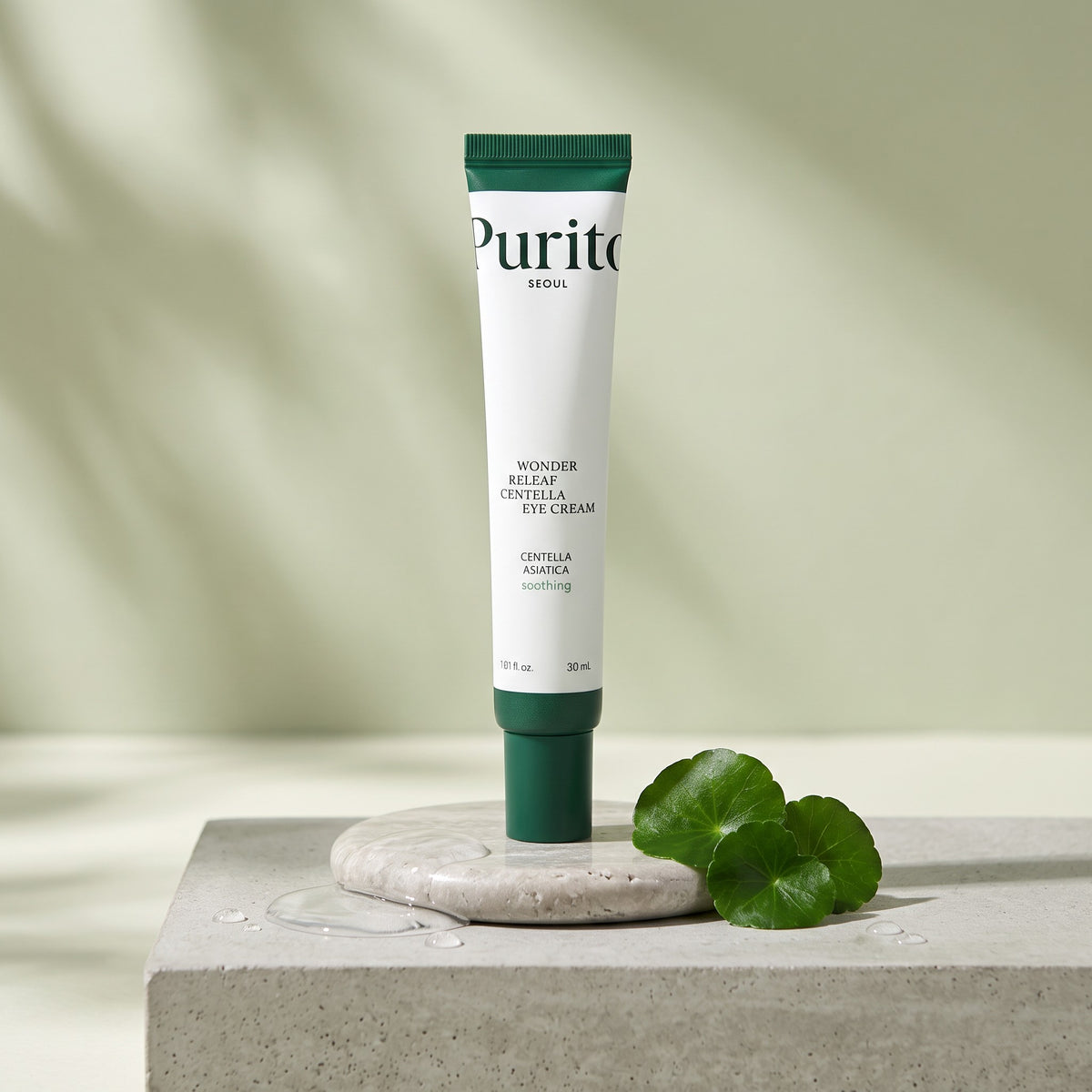 Purito Wonder Releaf Centella Eye Cream, koreanische Augencreme mit Centella Asiatica für empfindliche Haut