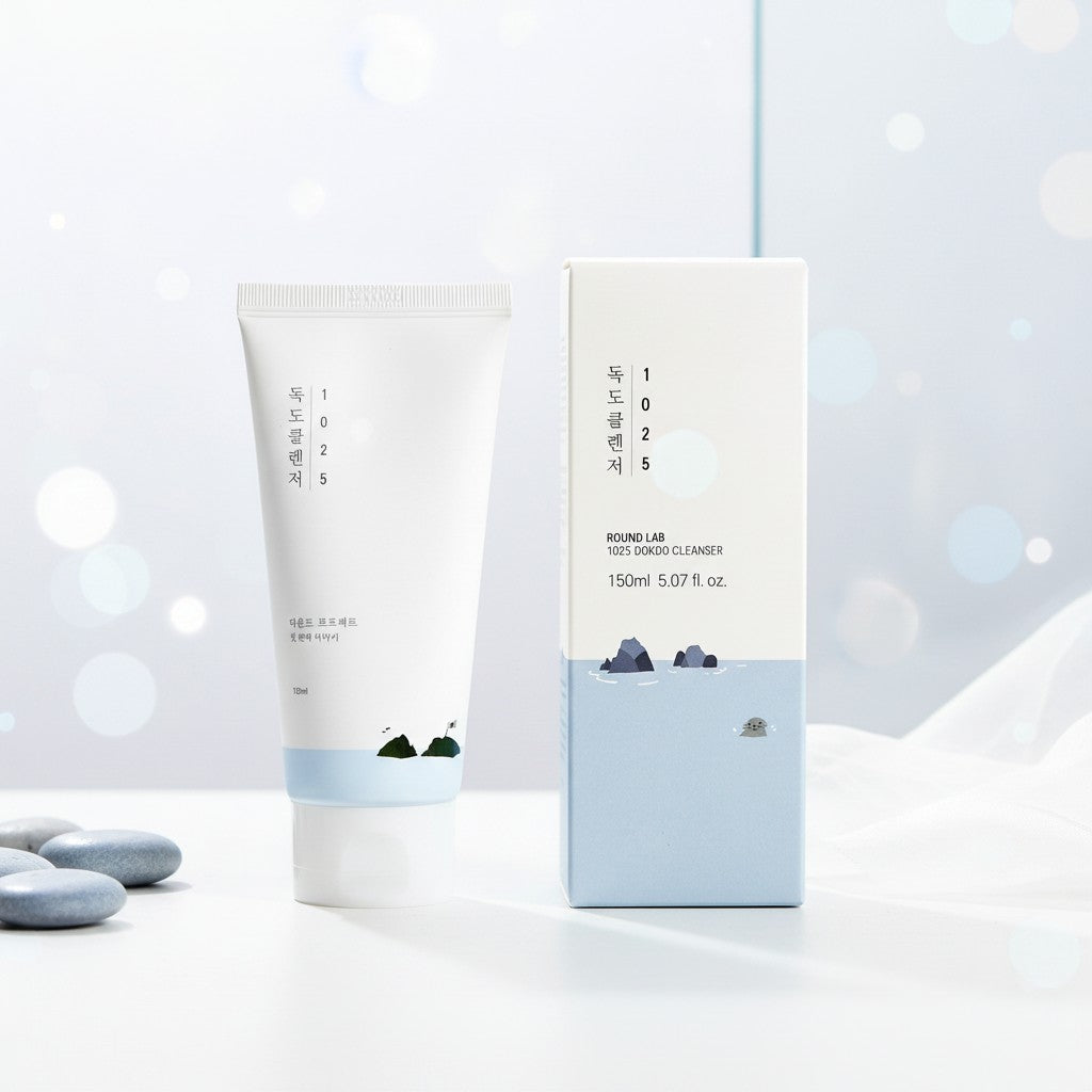 Round Lab 1025 Dokdo Cleanser, koreanischer Gesichtsreiniger mit Ulleungdo-Tiefseewasser für empfindliche und dehydrierte Haut