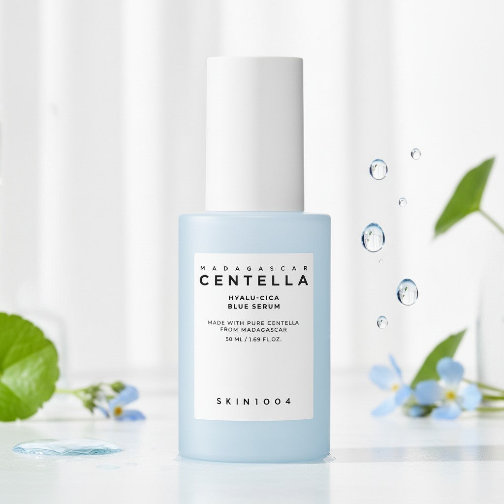 SKIN1004 Madagascar Centella Hyalu-Cica Blue Serum, koreanisches Gel-Serum mit Centella Asiatica und Hyaluronsäure für empfindliche Haut