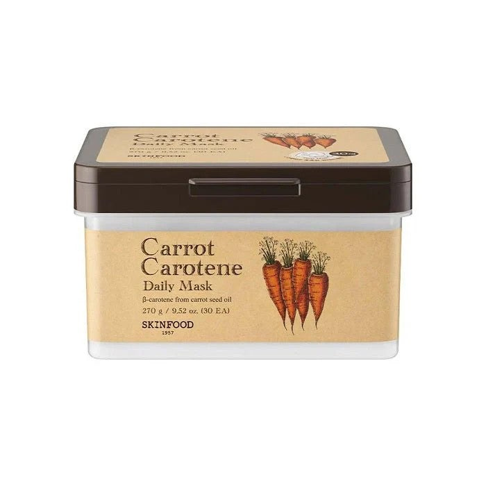 SKINFOOD Carrot Carotene Daily Mask, koreanische Tuchmaske mit Karottenextrakt für trockene, empfindliche Haut